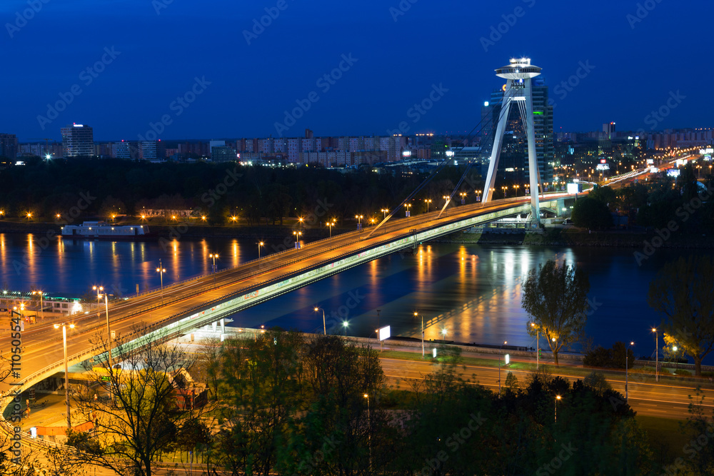 New Bridge over Danube River in Bratislava