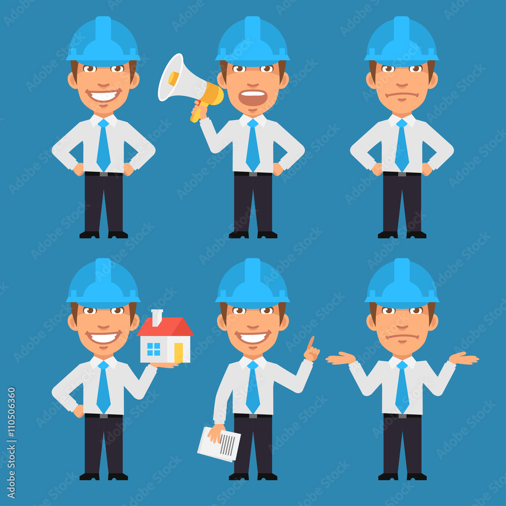 Engineer Holds Megaphone Documents and Showing Engineer Holds Megaphone Documents and Showing
