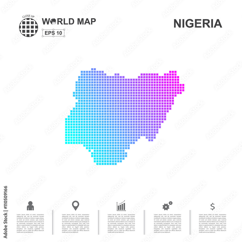 Map Of Nigeria pixel Vector