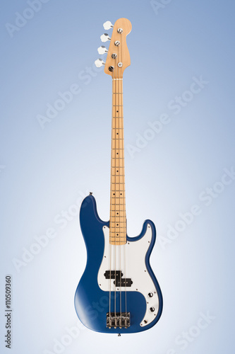 Blue matte bass guitar