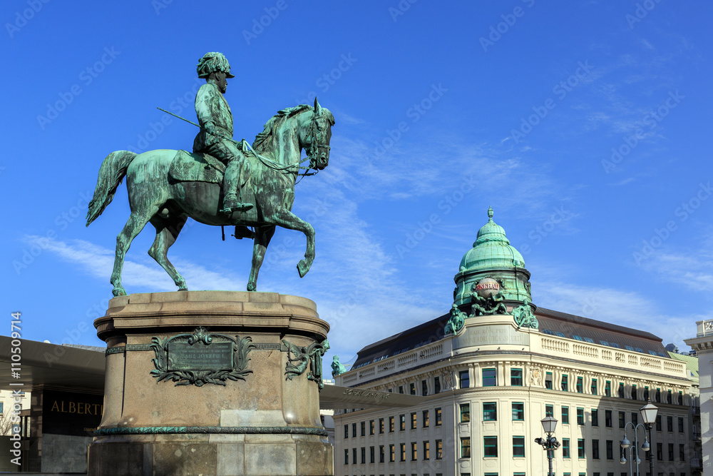 Statue of archduke Albrecht of Austria in Vienna, Austria.