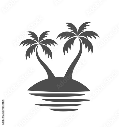 Palm trees on island
