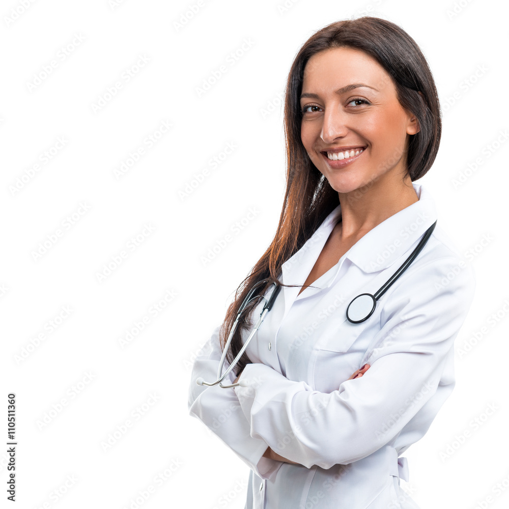 Portrait of a doctor on a white background Portrait of a doctor on a white background