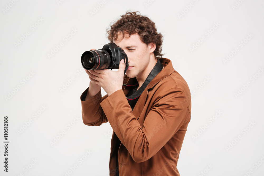 Male photographer with camera