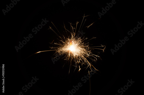 Firework Sparkler on black background  close-up