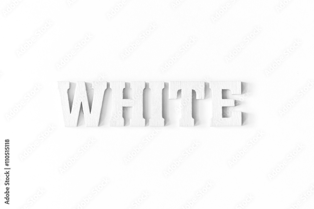 Word White in white on white background Photos