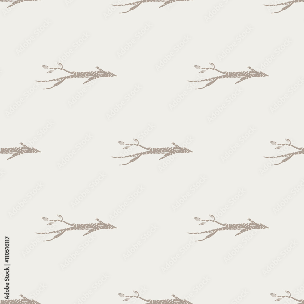 Fototapeta premium Hand Drawn Branch Seamless Pattern