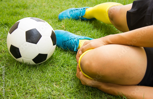 Close-up Of Injured Football Player On Field.