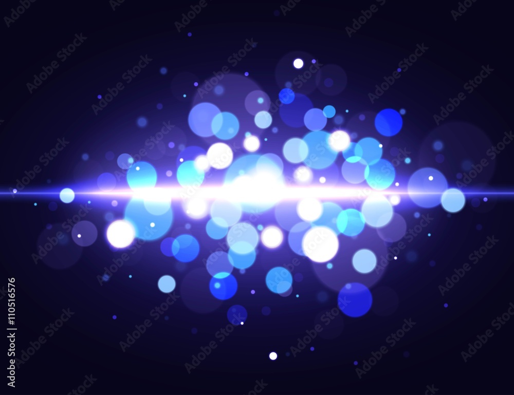 Blue bokeh abstract background. Vector illustration
