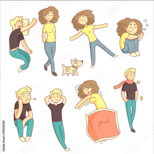 Relaxed People Illustration Set