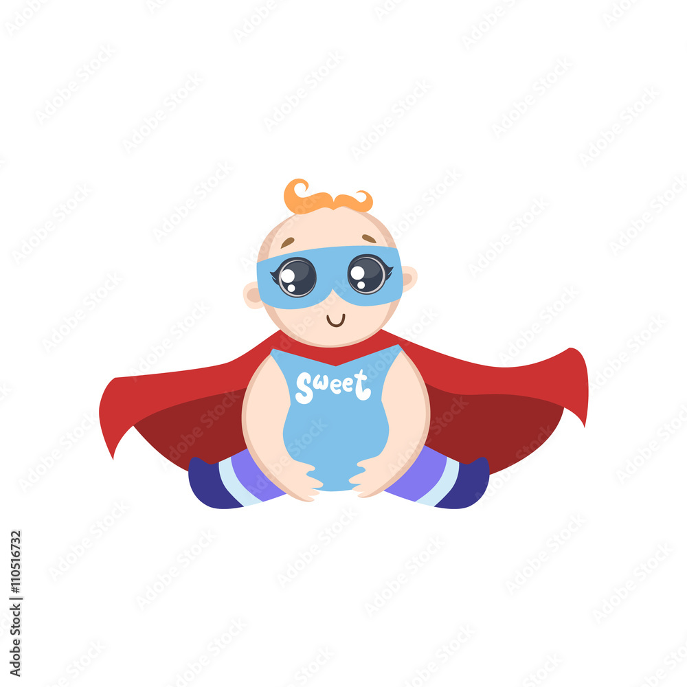 Baby Dressed As Superhero With Mask