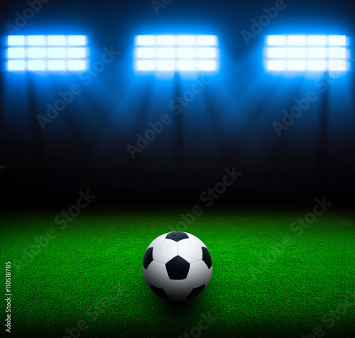 Soccer ball on stadium © Alekss