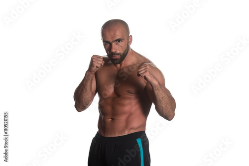 Boxing Workout Over White Background Isolated