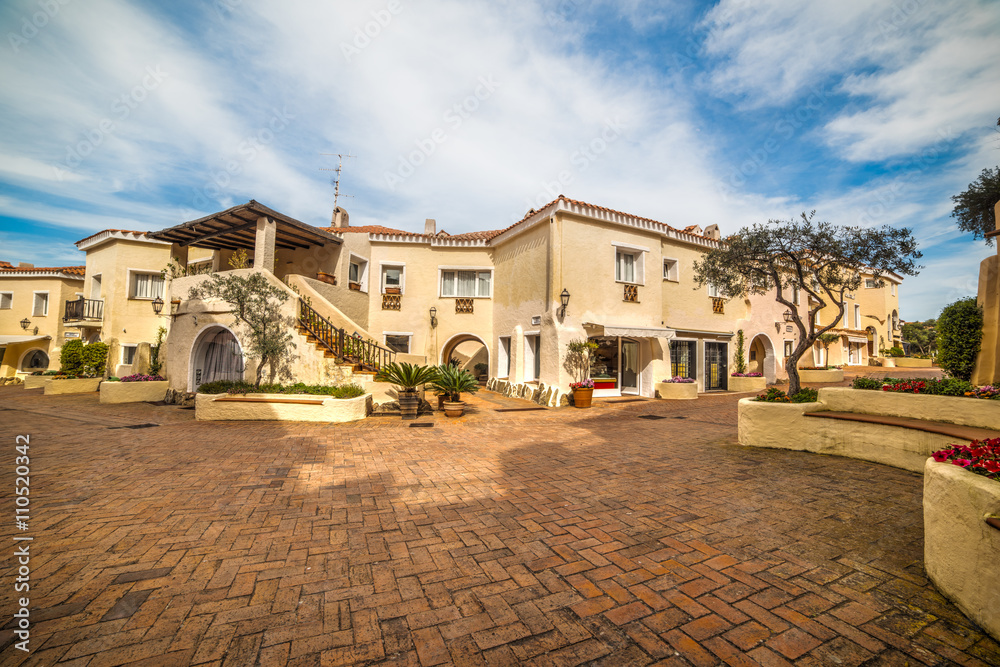 Fototapeta premium Porto Cervo undeer a cloudy sky