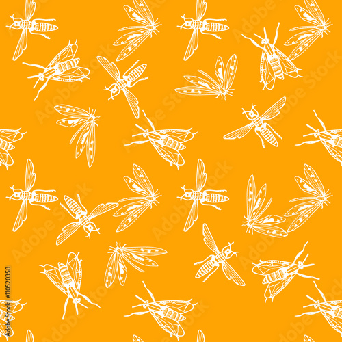 Seamless pattern with insects