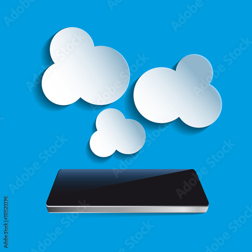 smartphone new technology electronic device with apps icons clou