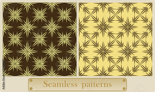 Two vector texture with a stylized flower.