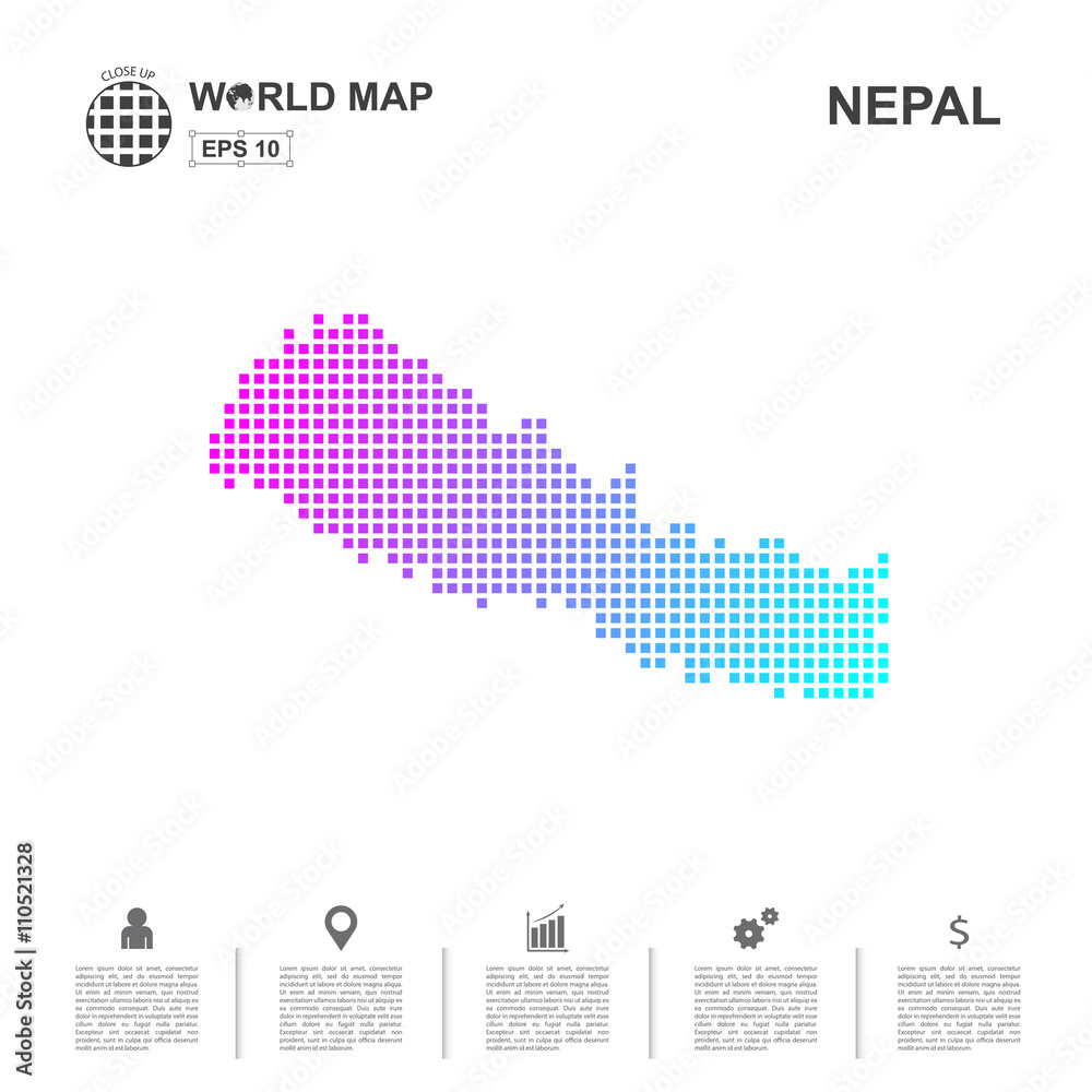 Map Of Nepal pixel Vector