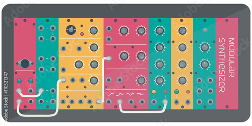 The colored modular synthesizer-analog synthesizer