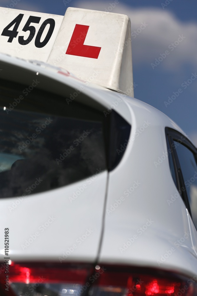 Obraz premium British driving school car sign