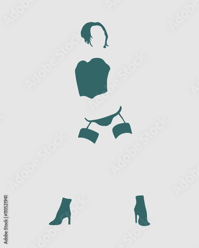 Sexy woman silhouettes, underwear fashion