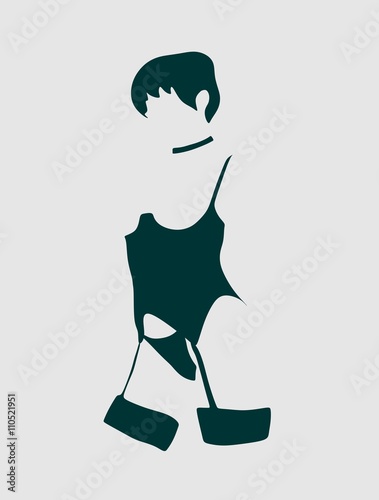 Sexy woman silhouettes, underwear fashion