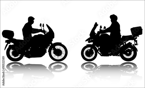 motorcyclists silhouettes - vector