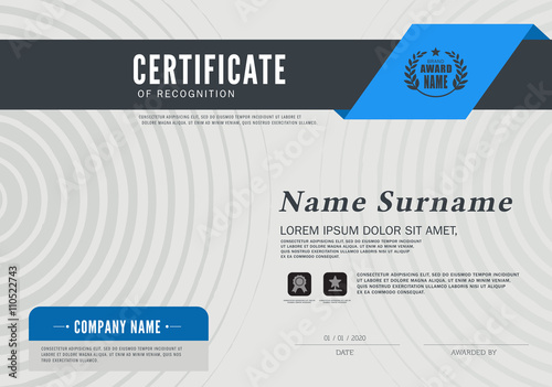 Certificate of achievement frame design template
