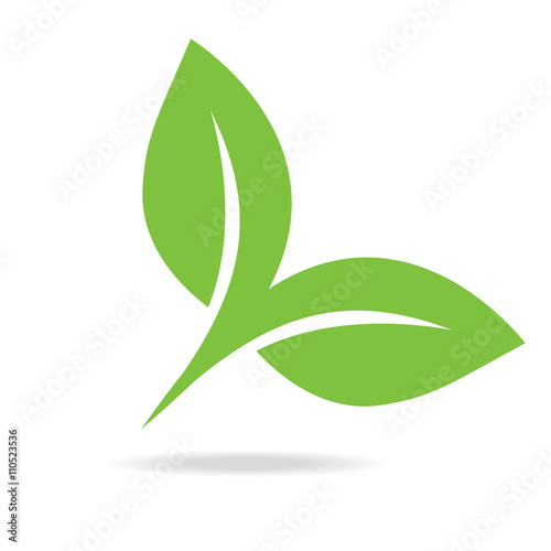 Eco icon green leaf vector illustration isolated.