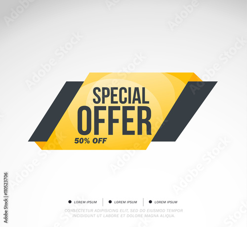 Sale and special offer. 50% off. Vector illustration.Theme color.