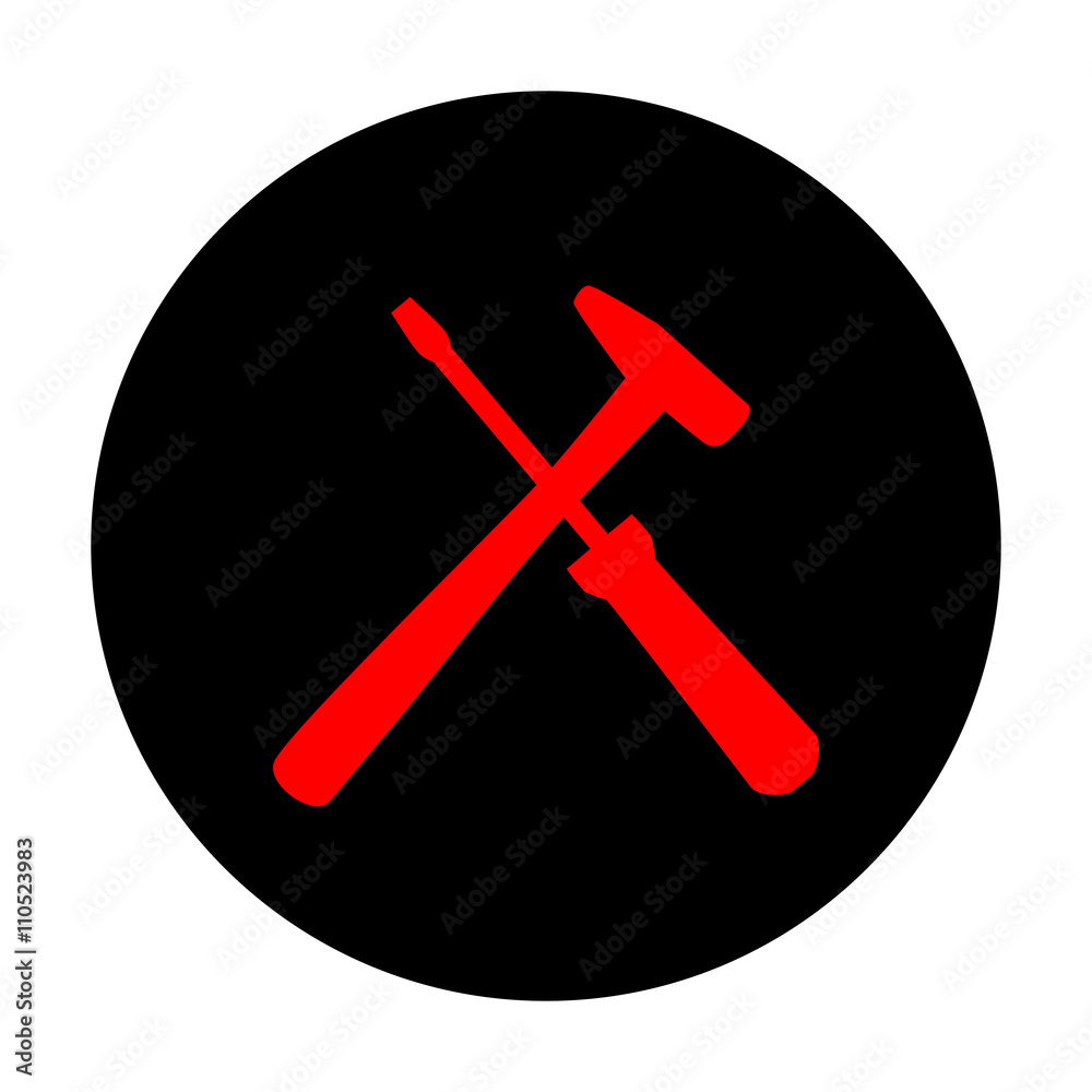 Tools sign. Red vector icon Tools sign. Red vector icon