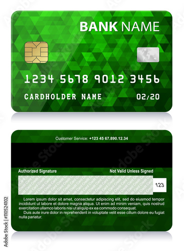 Credit Card with Abstract Polygon Pattern


Vector illustration of green credit card isolated on white background