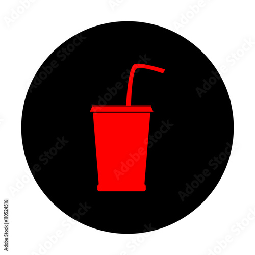 Drink sign. Red vector icon