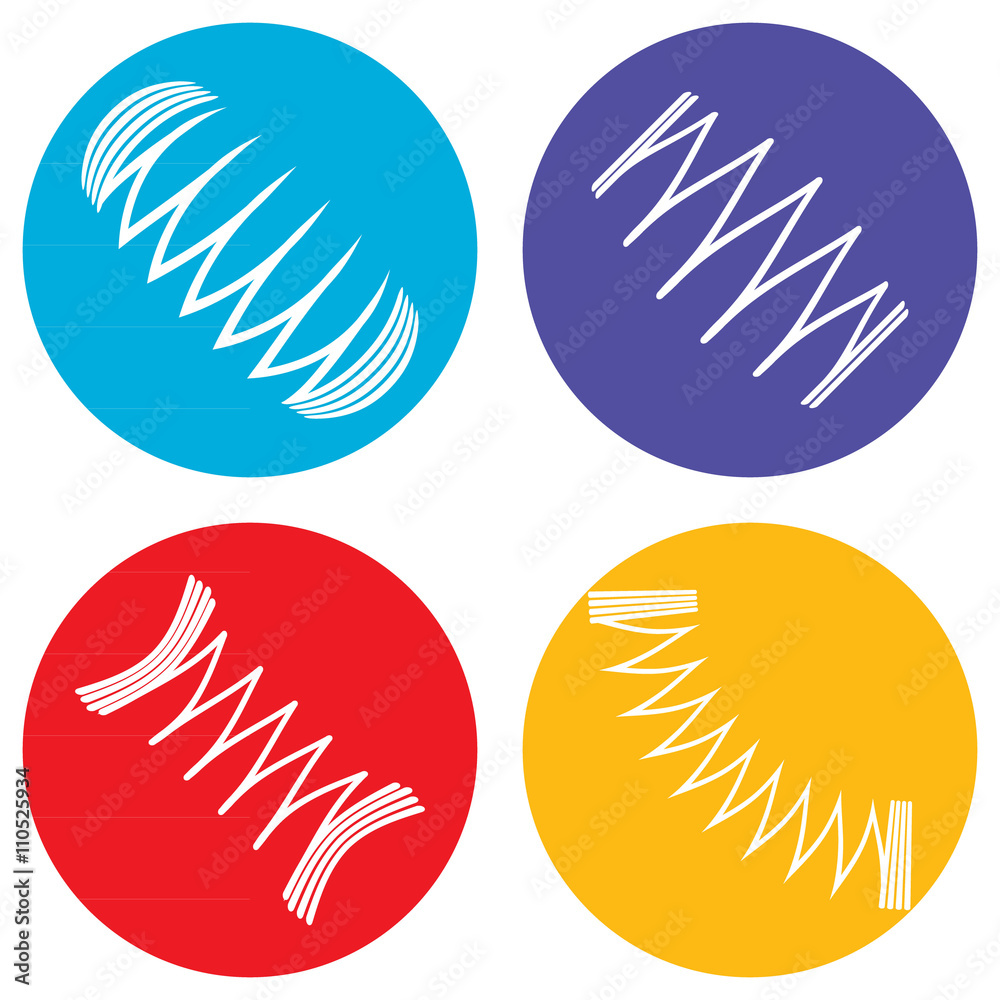 monochrome icon set with Springs monochrome icon set with Springs