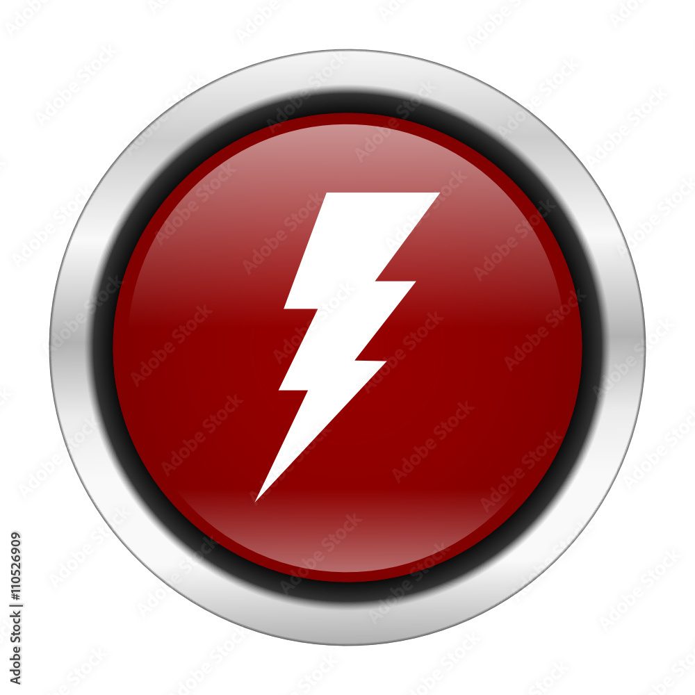 red round glossy vector bolt web icon red round glossy vector bolt web icon