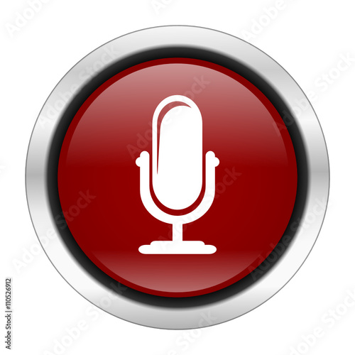 red round glossy vector podcast web icon