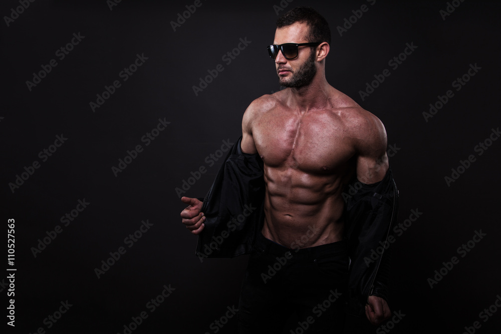 Fototapeta premium Handsome man posing in studio.