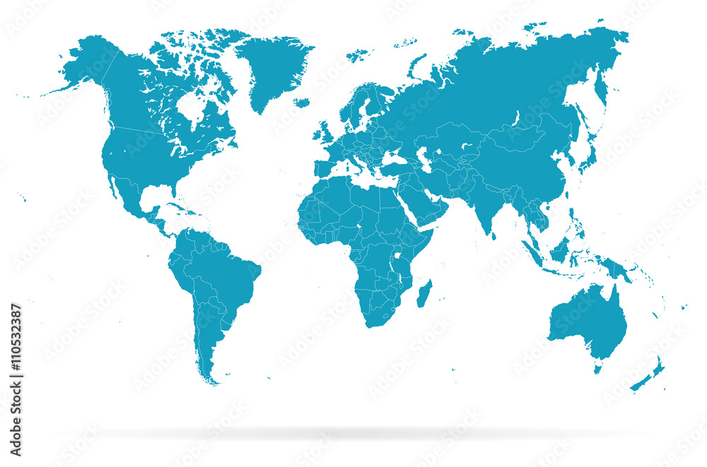 World Map and navigation icons - illustration
