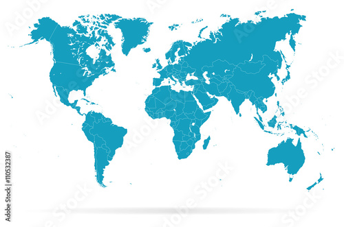 World Map and navigation icons - illustration 