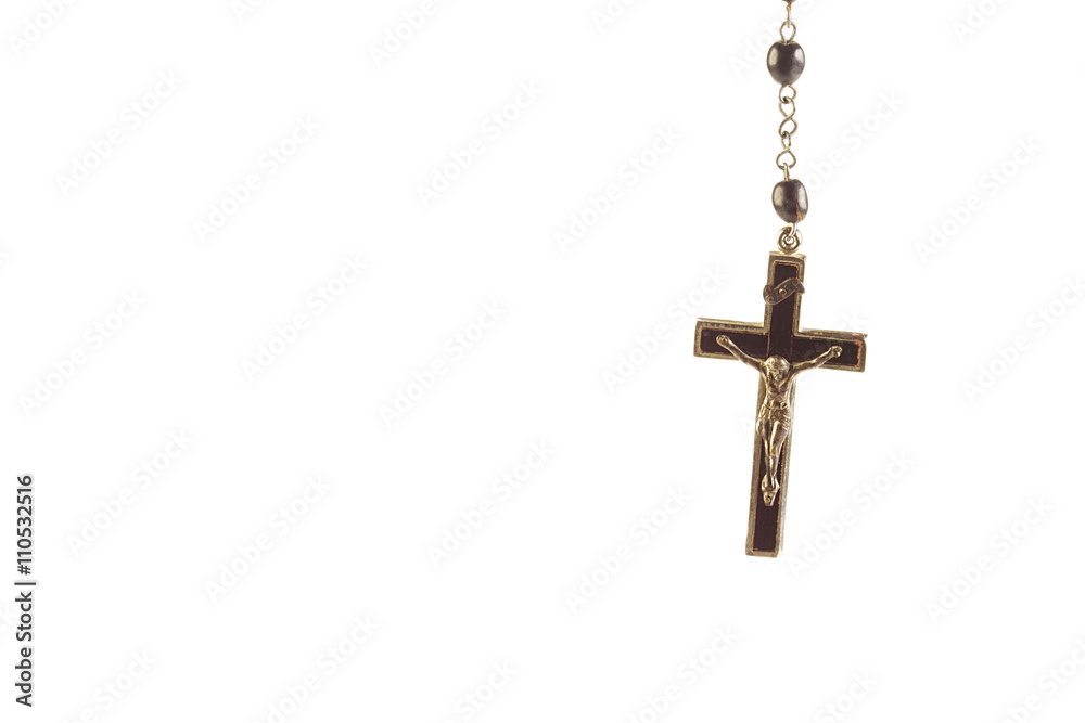 rosary bead displayed on white. rosary bead displayed on white.