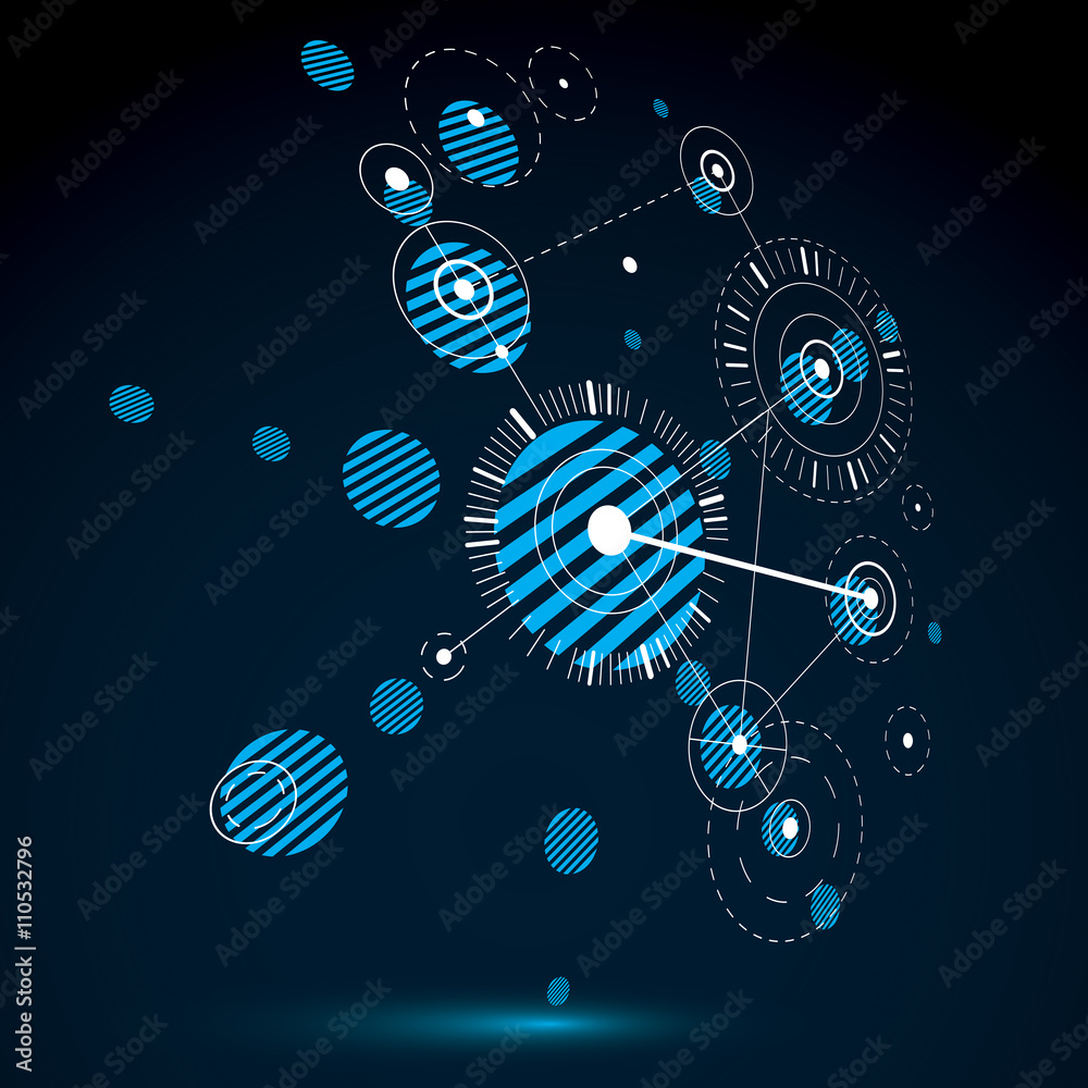 Obraz premium 3d vector Bauhaus abstract background made with grid 