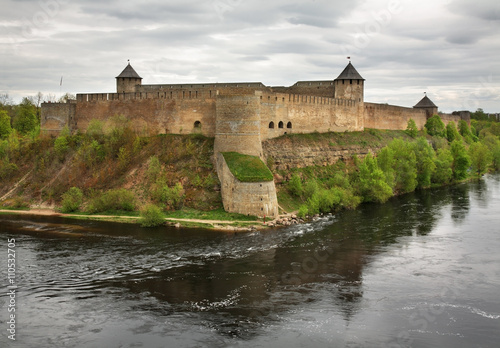 Ivangorod fortress on Narva river. Russia 