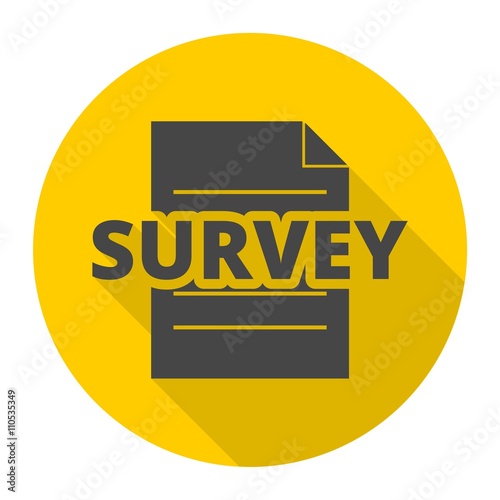 Survey design, vector illustration icon with long shadow