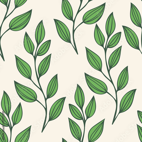 Seamless pattern with leaves. Floral seamless pattern. Leaf patt