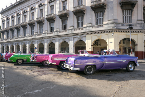 Cuban taxis for tourists in Old Havana