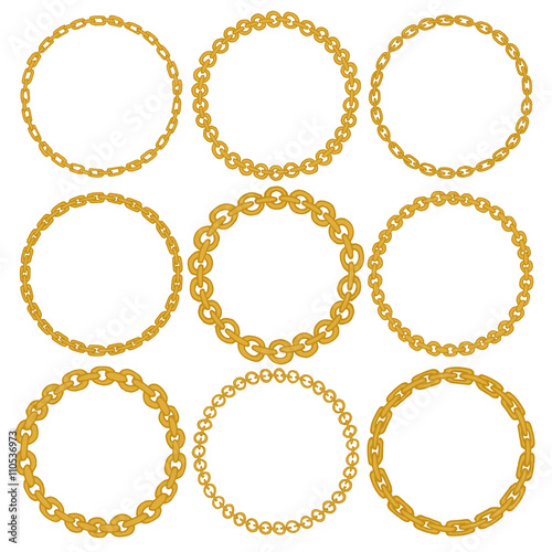 Set of 9 decorative circle border frames. 