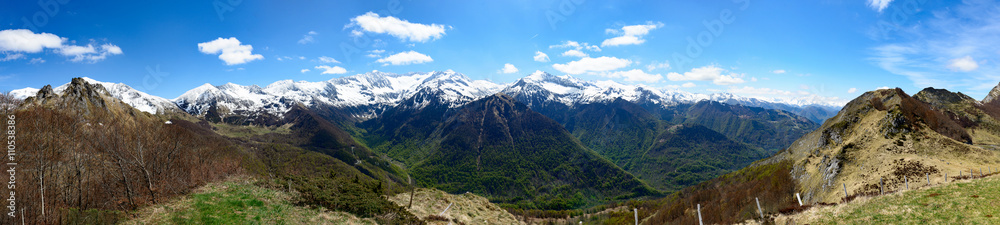 panorama of mountain landscape in the Pyrenees, France