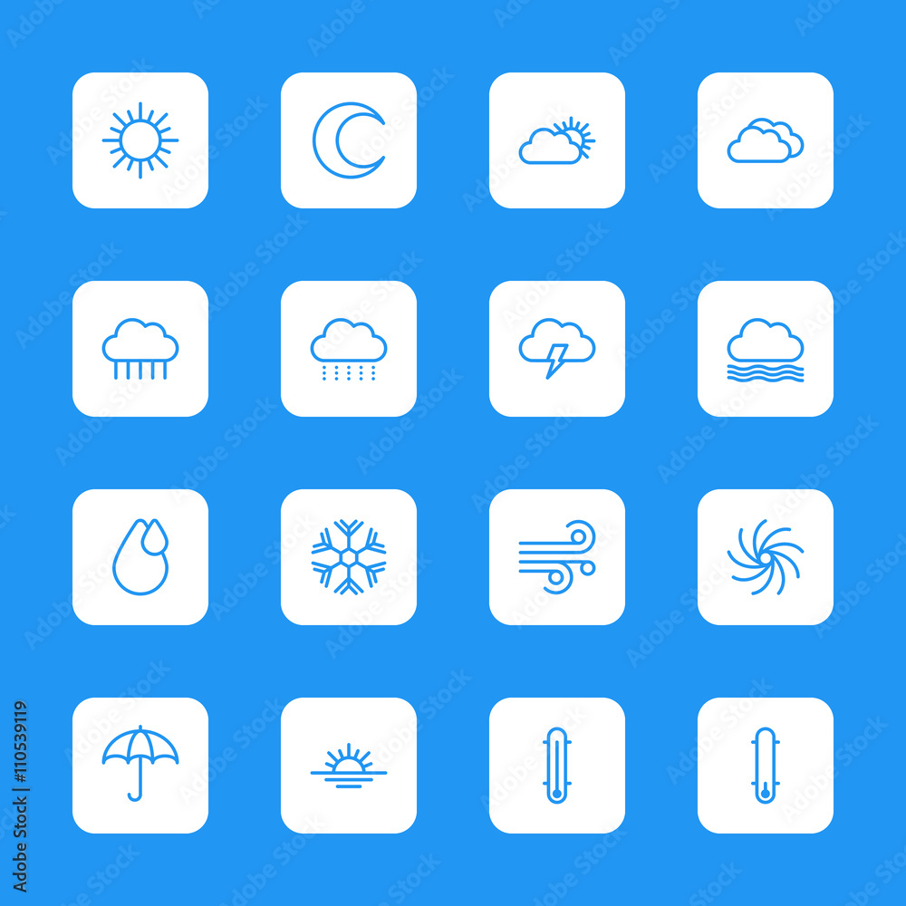 line weather icon set on white rounded rectangle for web design, user interface (UI), infographic and mobile application (apps) line weather icon set on white rounded rectangle for web design, user interface (UI), infographic and mobile application (apps)