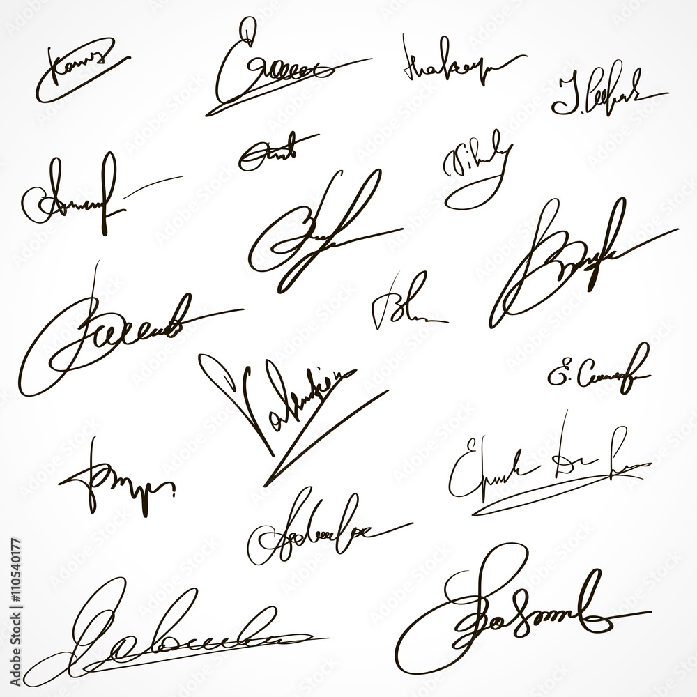 Ταπετσαρία Signatures set. Group of imaginary autograph