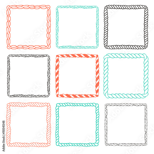 Set of 9 decorative square border frames.